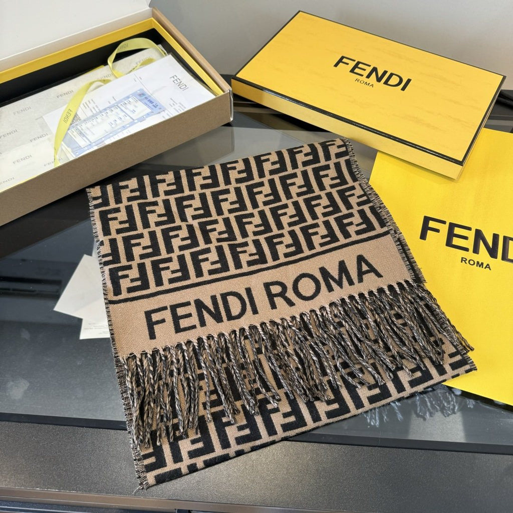 Fendi FF Logo Fringe Scarf — hero