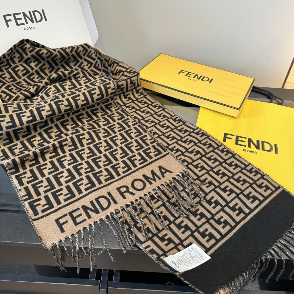 Fendi FF-Pattern Fringed Scarf — hero