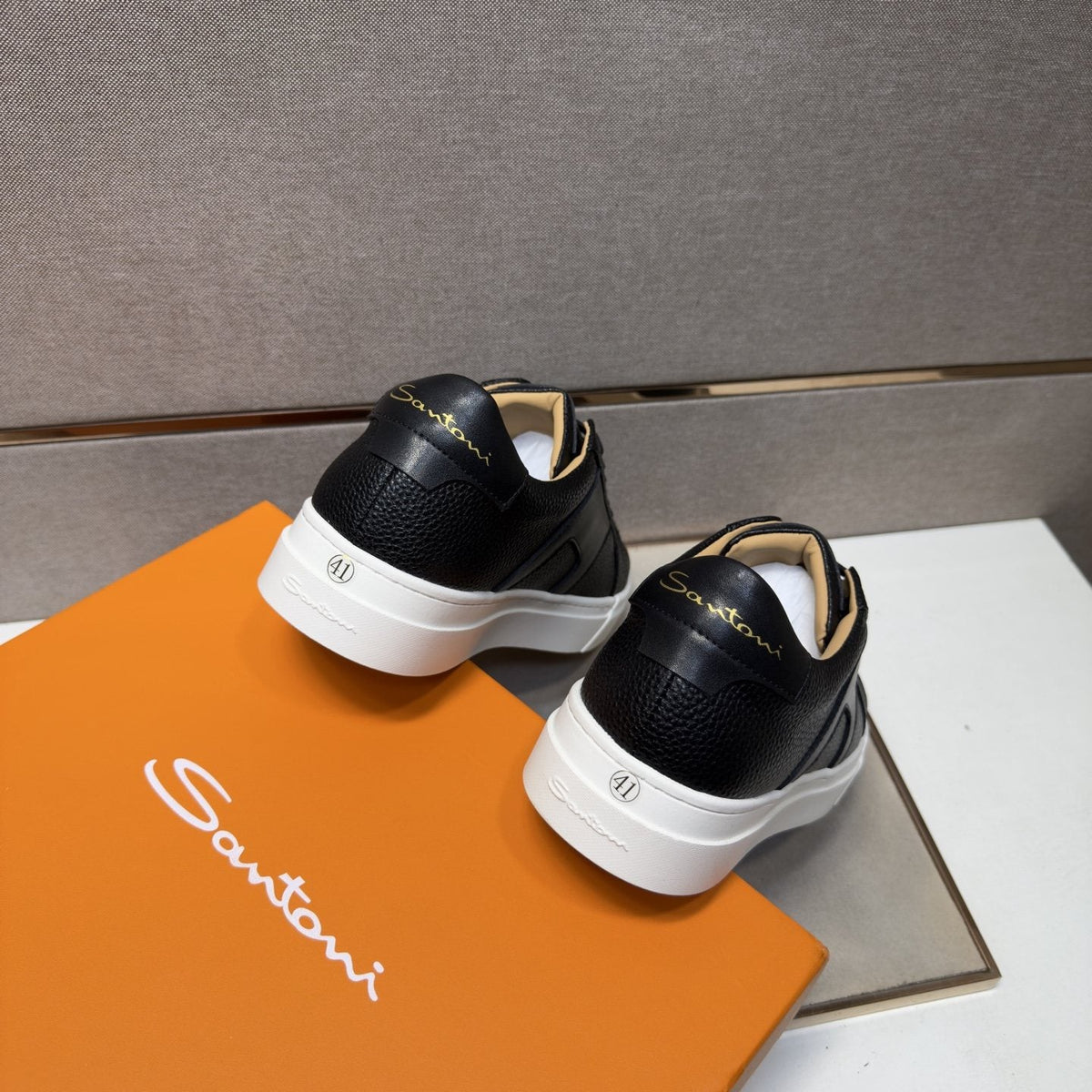 Santoni Textured Low-Top Sneakers — back