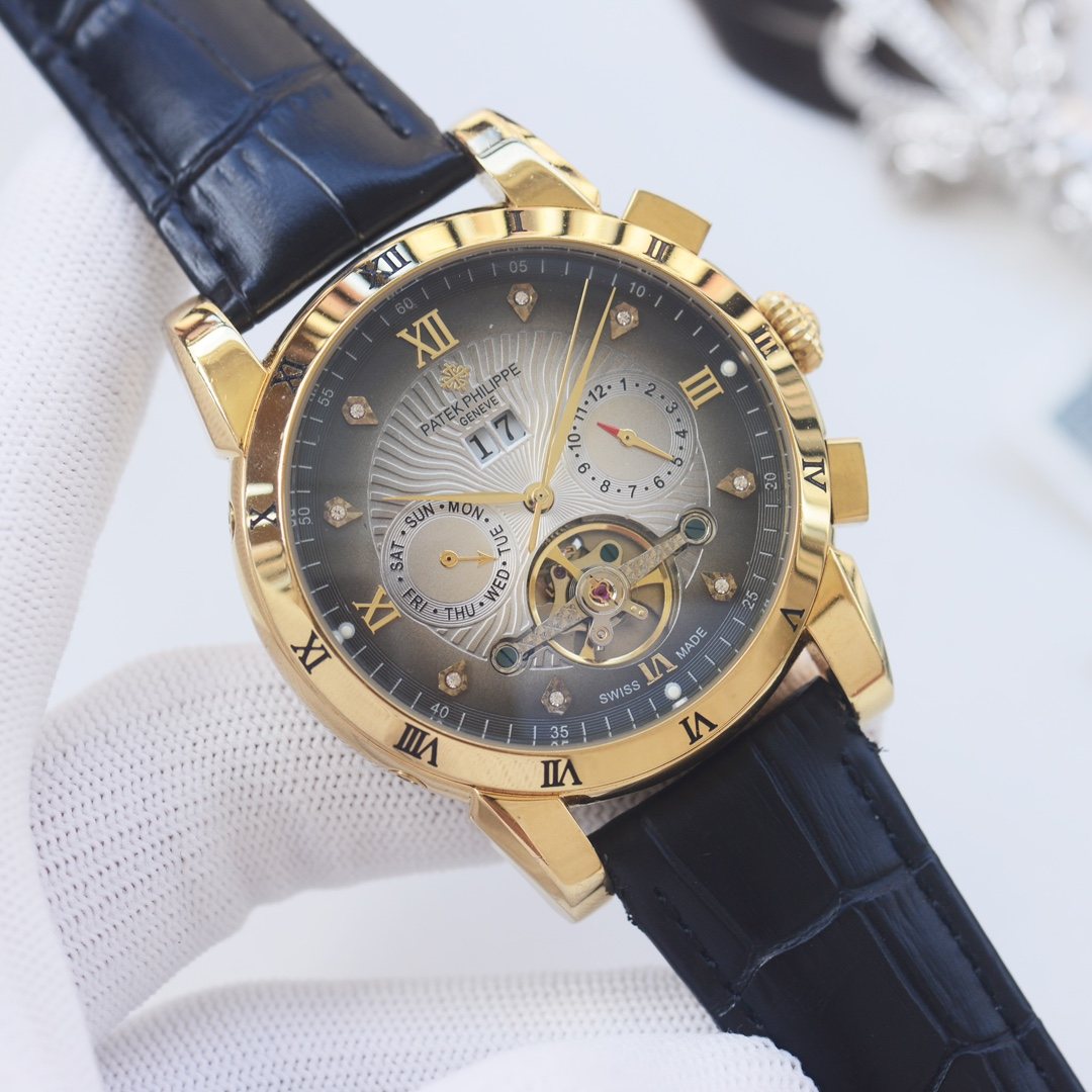 Patek Philippe Gold Blue Strap Watch — hero