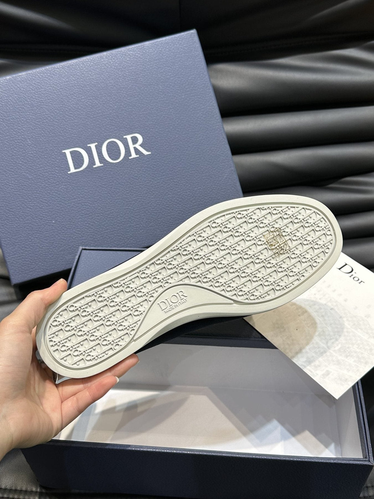 Dior Patterned Panel Loafers — detail