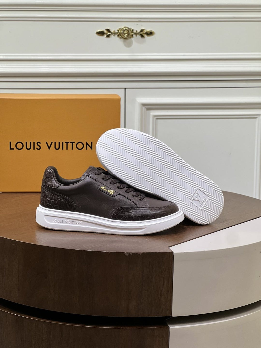 Louis Vuitton Black Low-Top Sneakers — side