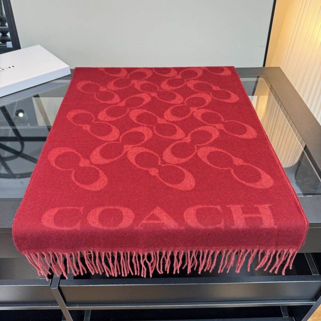Coach C Motif Fringed Scarf — front