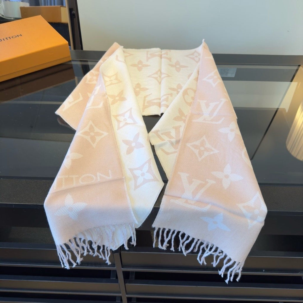 Louis Vuitton Monogram Fringe Scarf — front