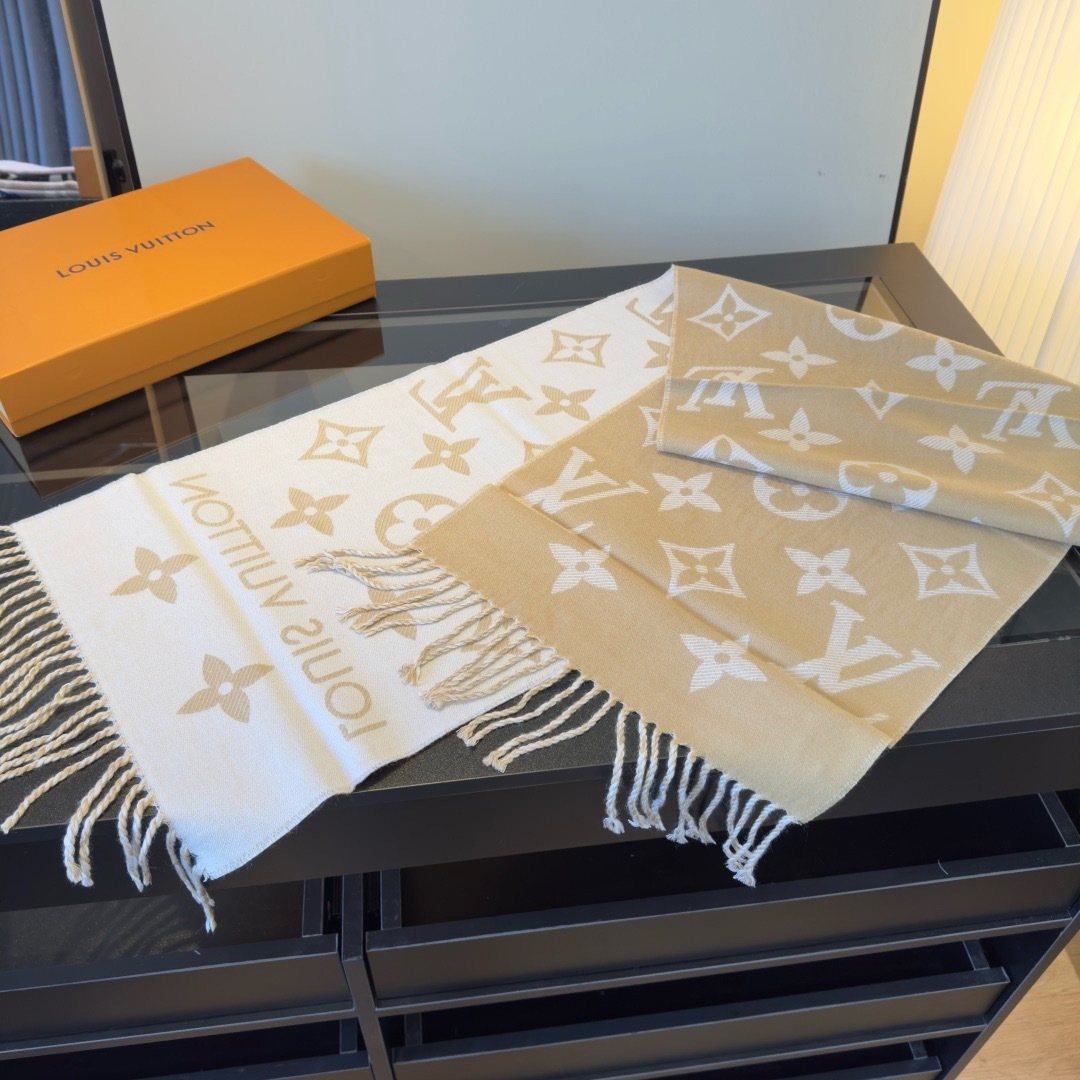 Louis Vuitton Monogram Fringed Scarf — side