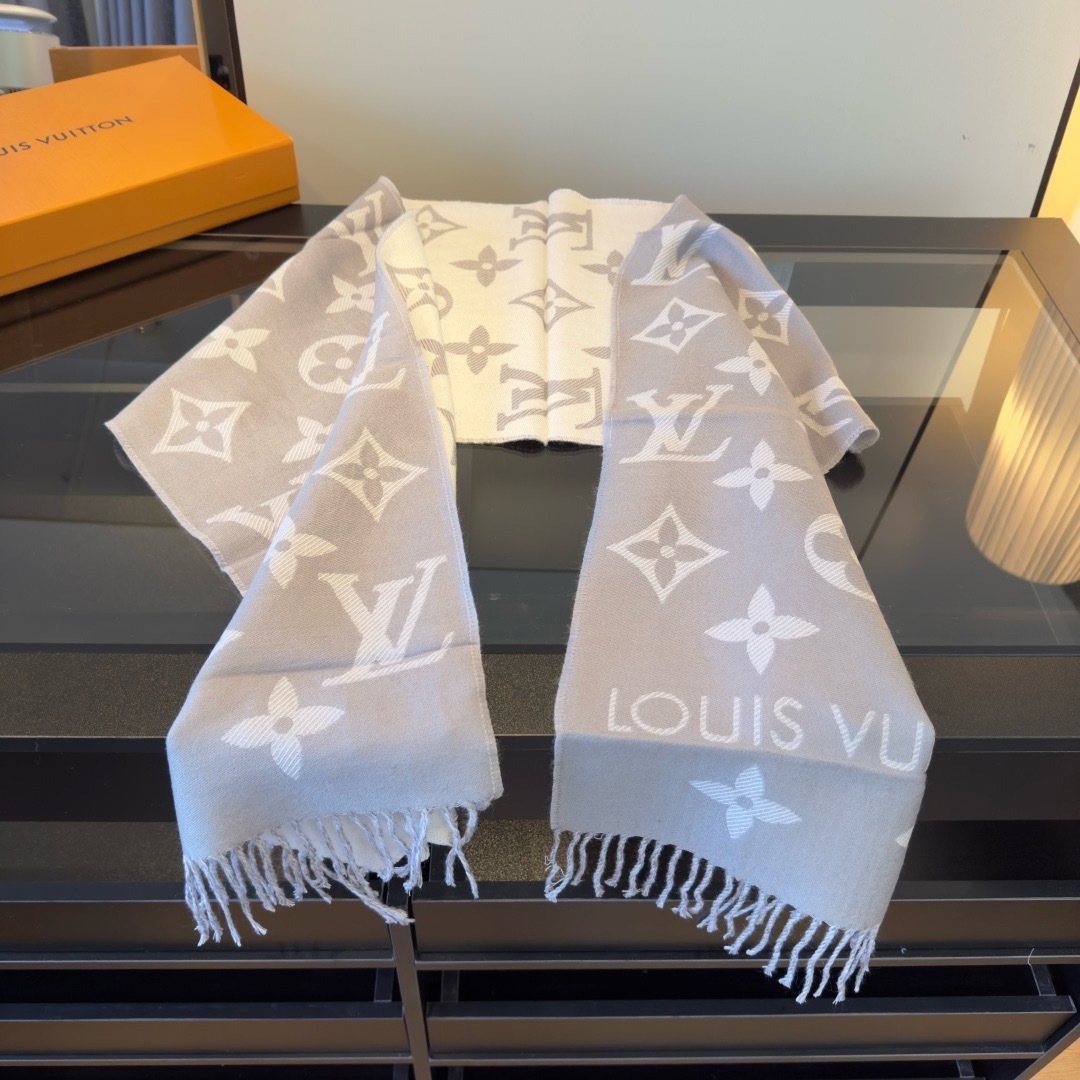 Louis Vuitton Monogram Fringe Scarf — front