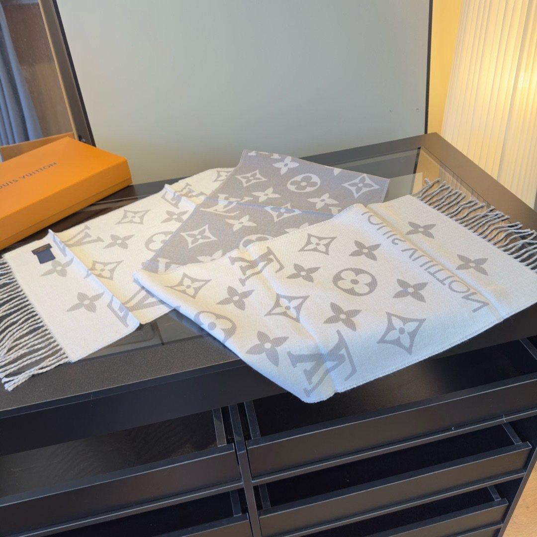 Louis Vuitton Monogram Fringe Scarf — front