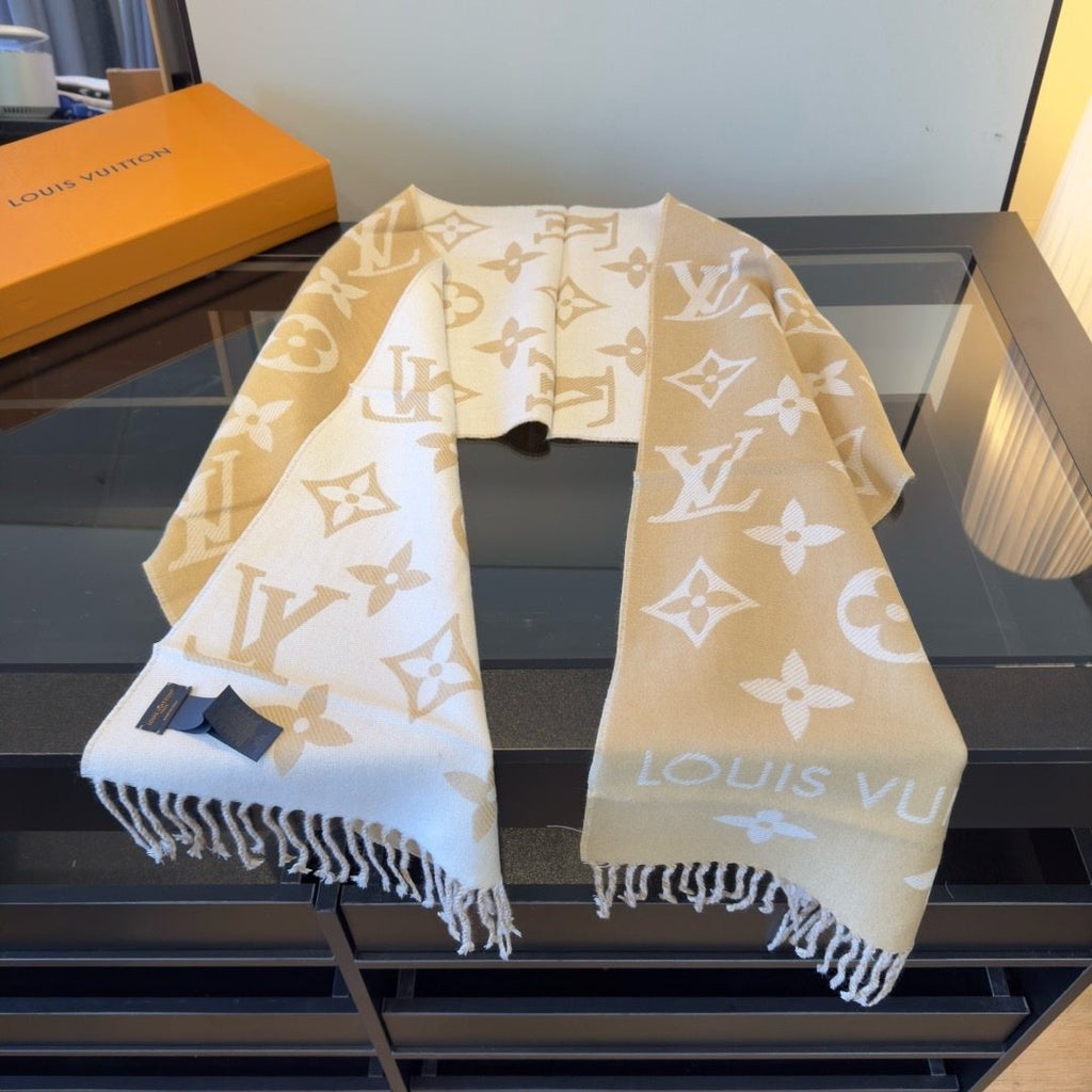 Louis Vuitton Monogram Fringe Scarf — front