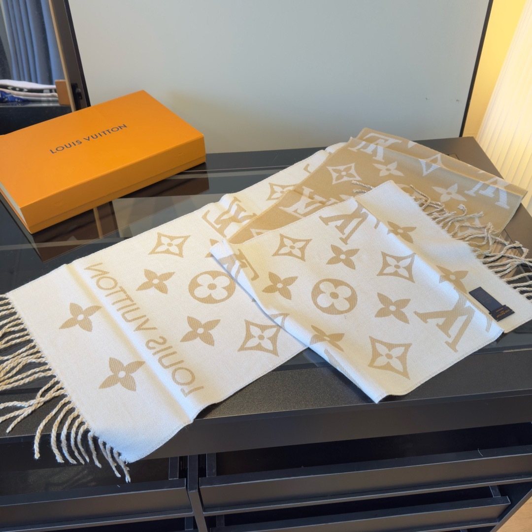 Louis Vuitton Monogram Fringe Scarf — front
