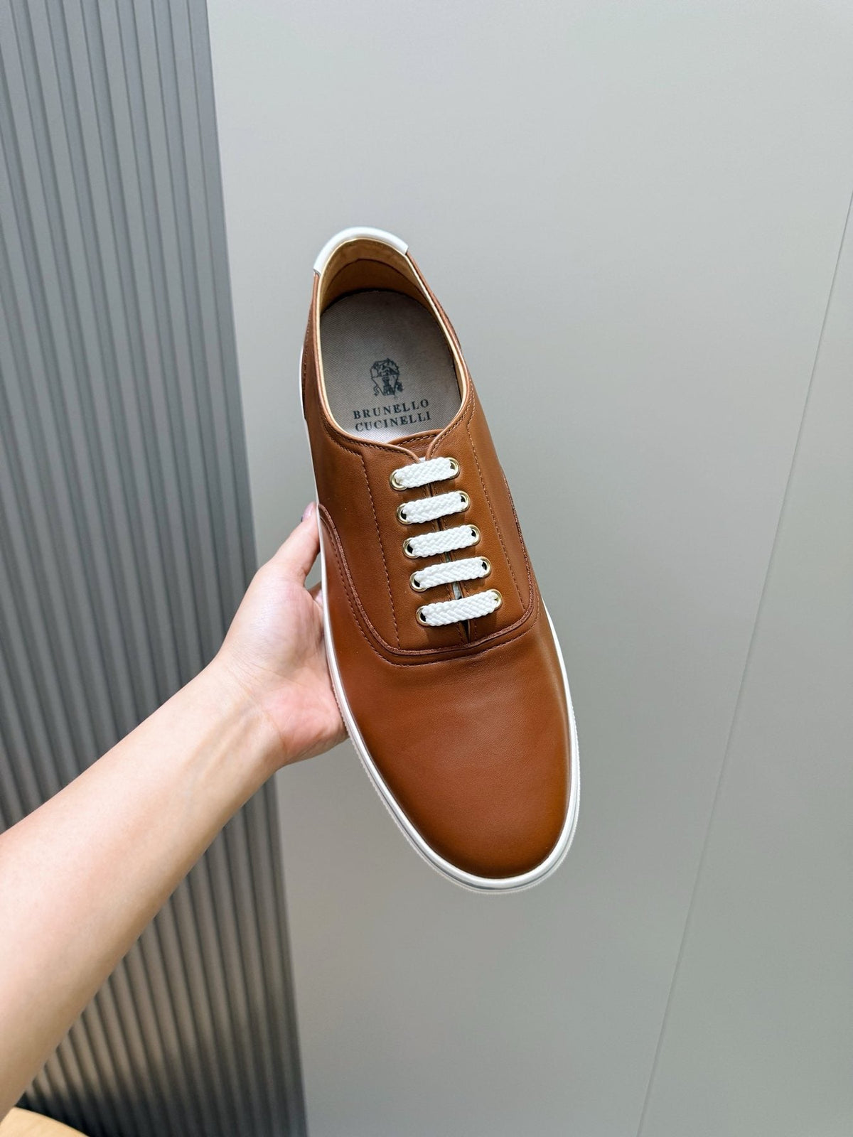 Brunello Cucinelli Leather Low-Top Sneakers — front