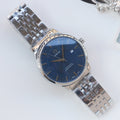 OMEGA Silver Blue Dial Bracelet Watch — hero