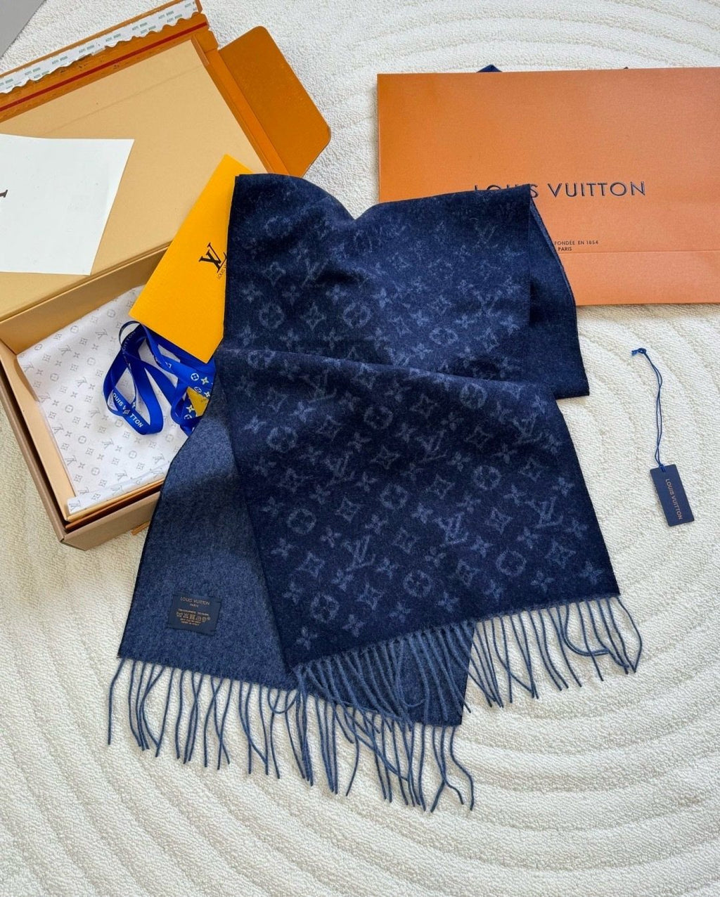 Louis Vuitton Monogram Fringe Scarf — side