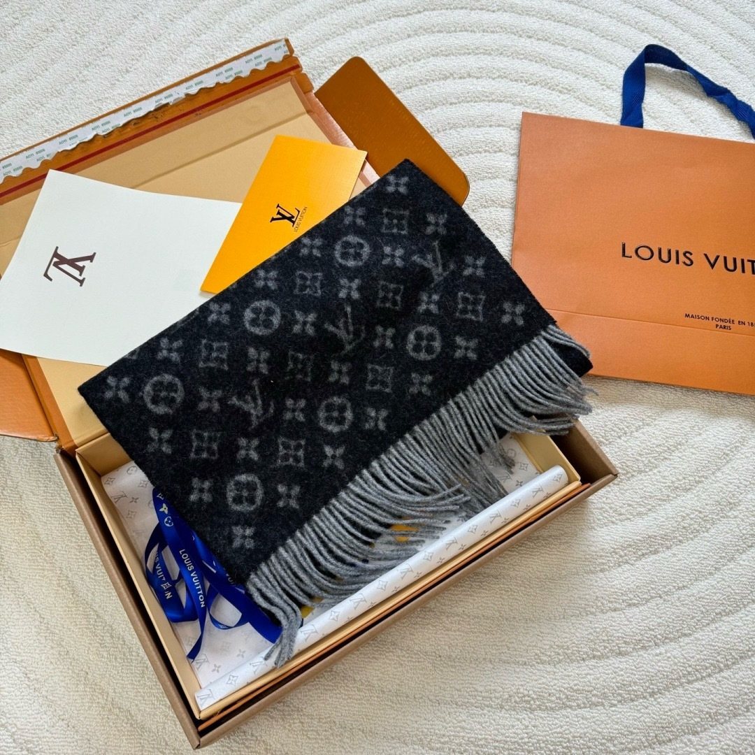 Louis Vuitton Monogram Fringe Scarf — side