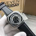 SEVENFRIDAY Black Strap Silver Case Watch — hero