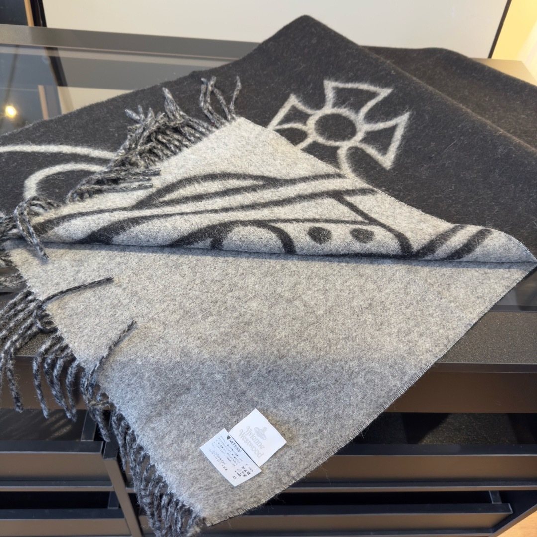 Vivienne Westwood Orb Fringed Scarf — side