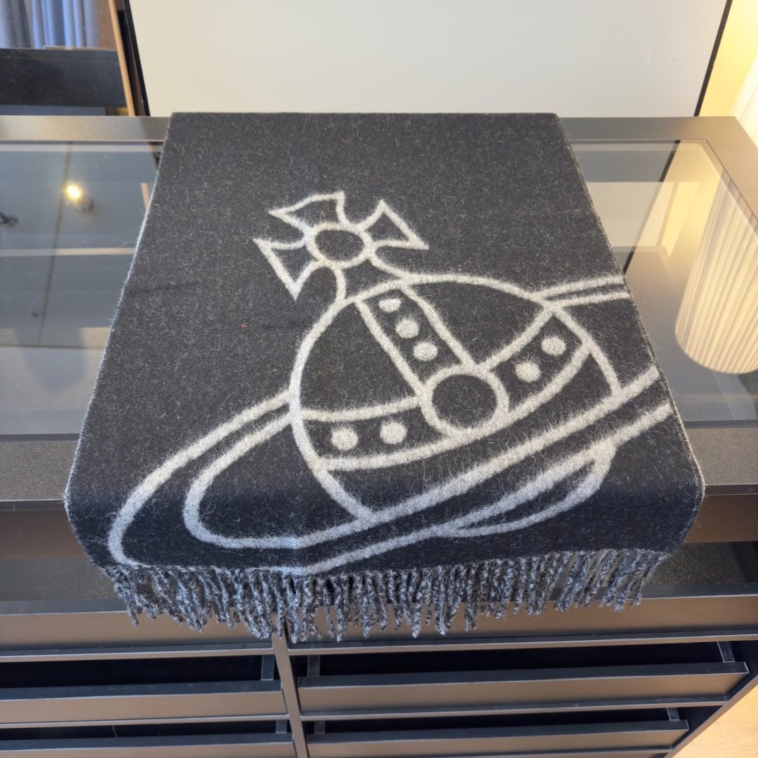 Vivienne Westwood Orb Fringed Scarf — front