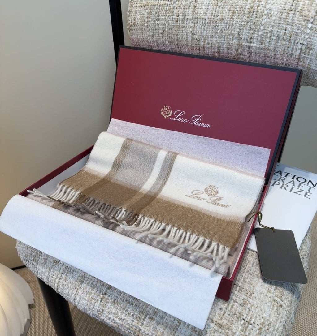 Loro Piana Plaid Fringe Scarf — front