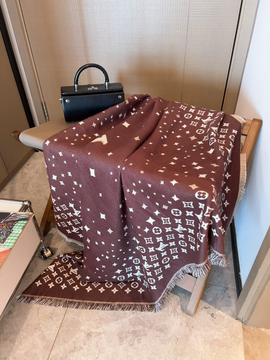 Louis Vuitton Starry Monogram Fringed Wrap — front