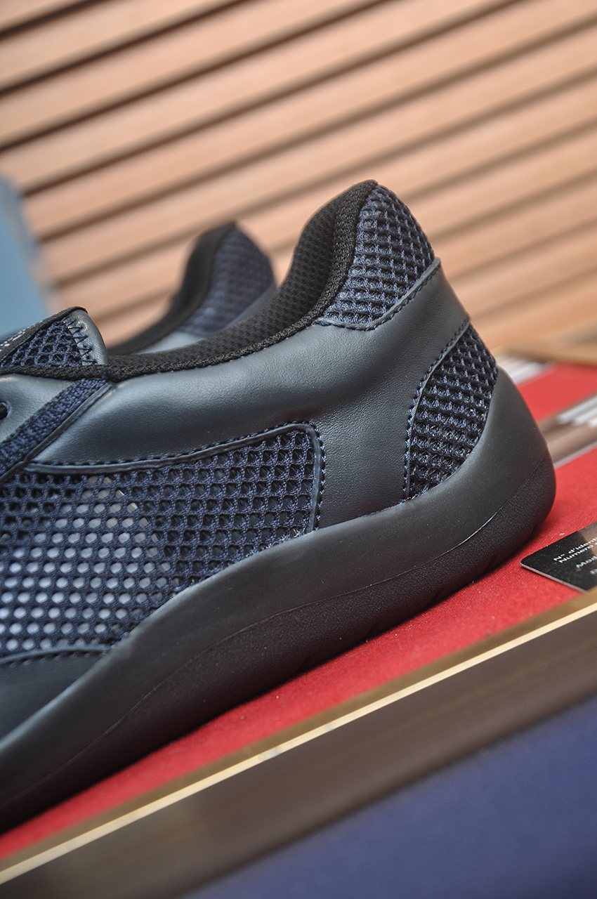 Prada Mesh Panel Low-Top Sneakers — detail