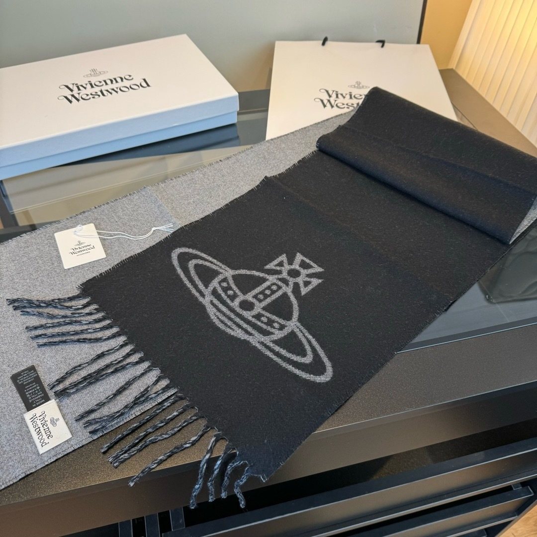 Vivienne Westwood Orb Fringed Scarf — side