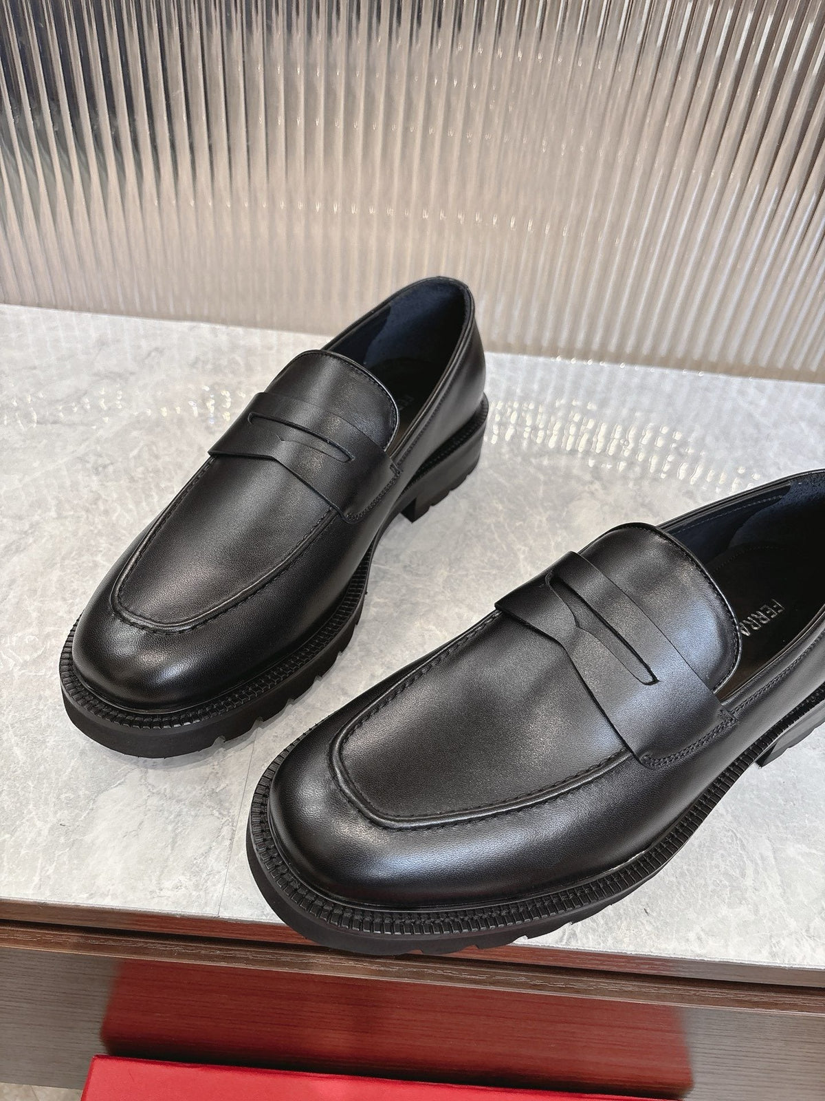 Ferragamo Black Leather Loafers — hero