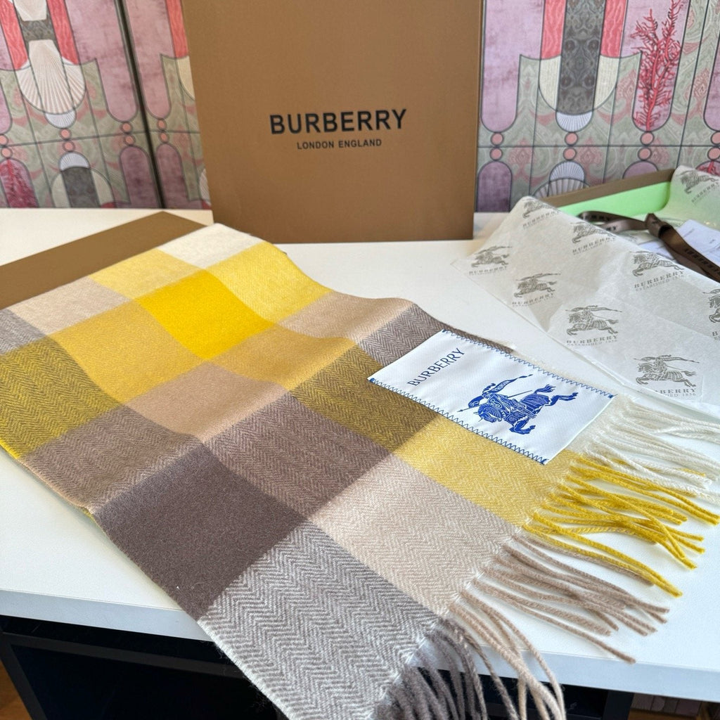 Burberry Plaid Fringe Scarf — front