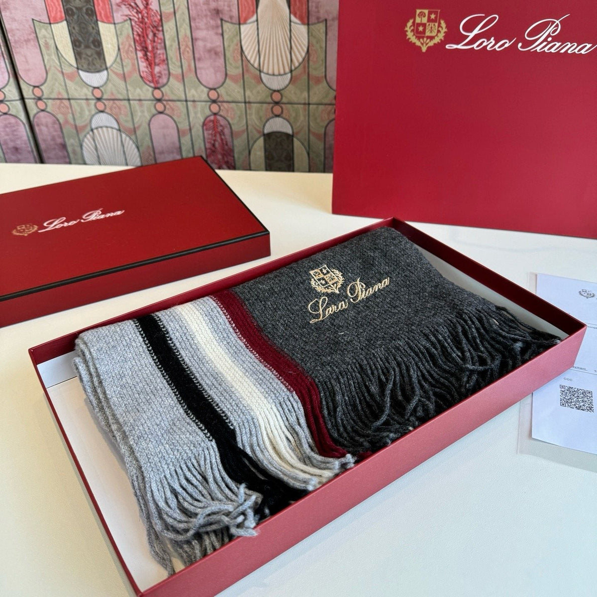 Loro Piana Striped Fringed Scarf — front