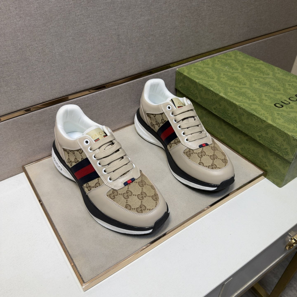 Gucci Web Stripe Low-Top Sneakers — front