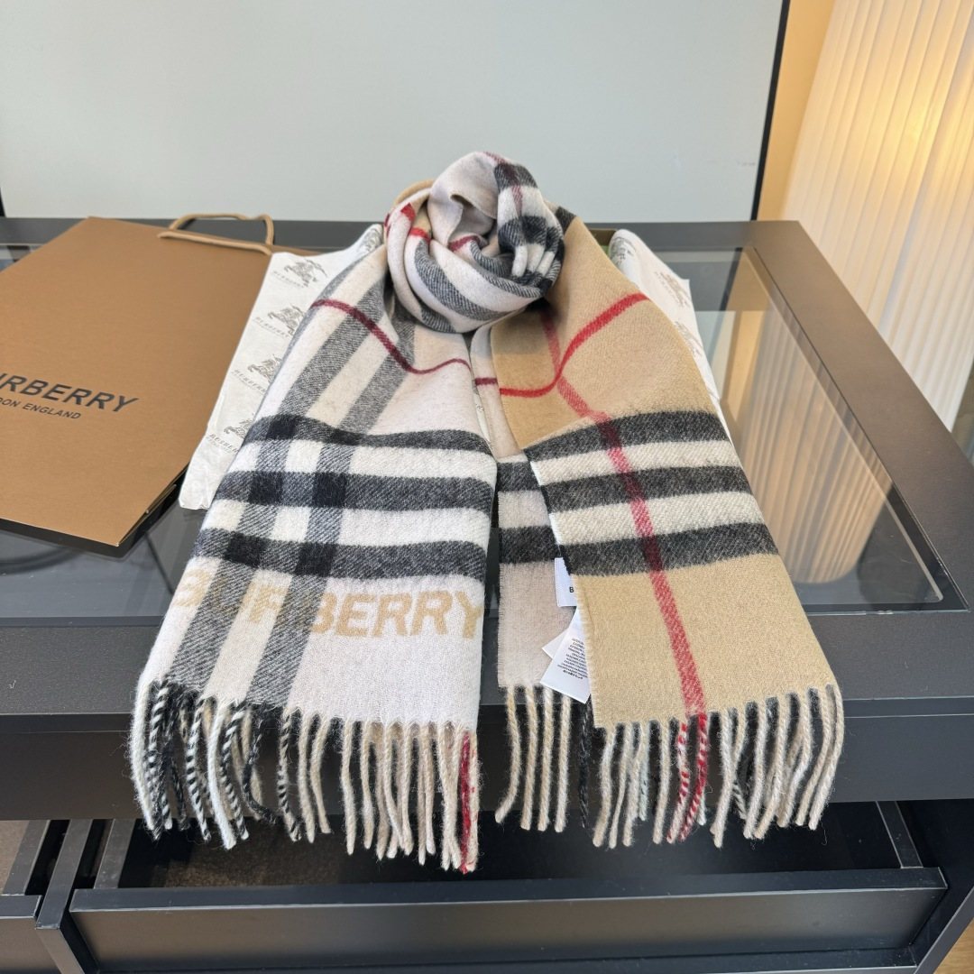 Burberry Fringed Plaid Scarf — front