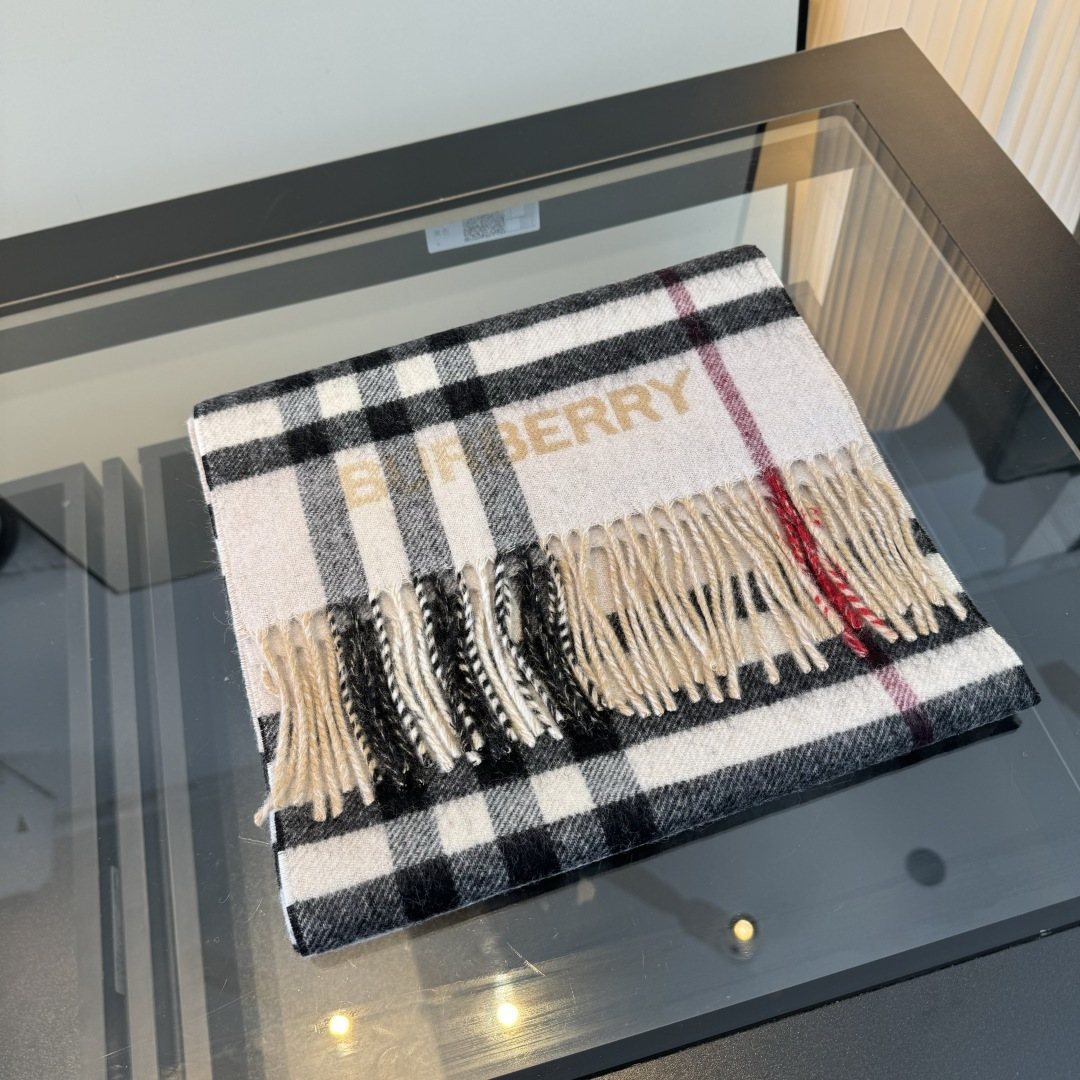 Burberry Fringed Plaid Scarf — front
