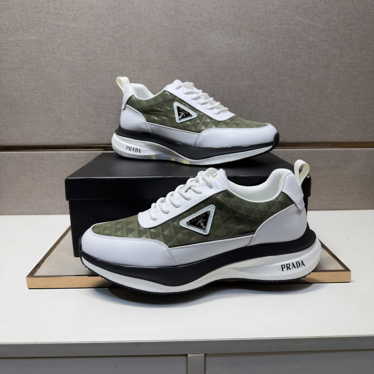 Prada Quilted Panel Sneakers — front
