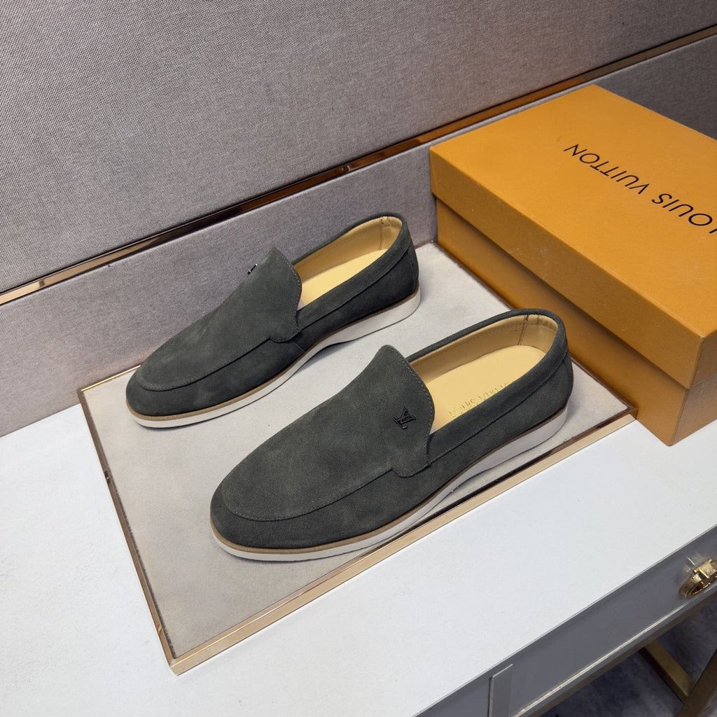Louis Vuitton Men’s Textured Slip-On Loafers — side
