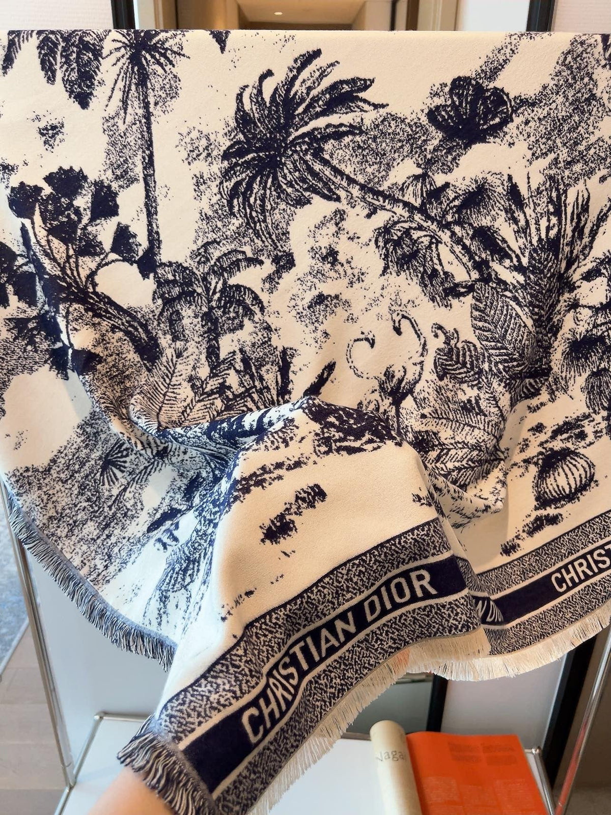 Dior Botanical Print Square Scarf — detail