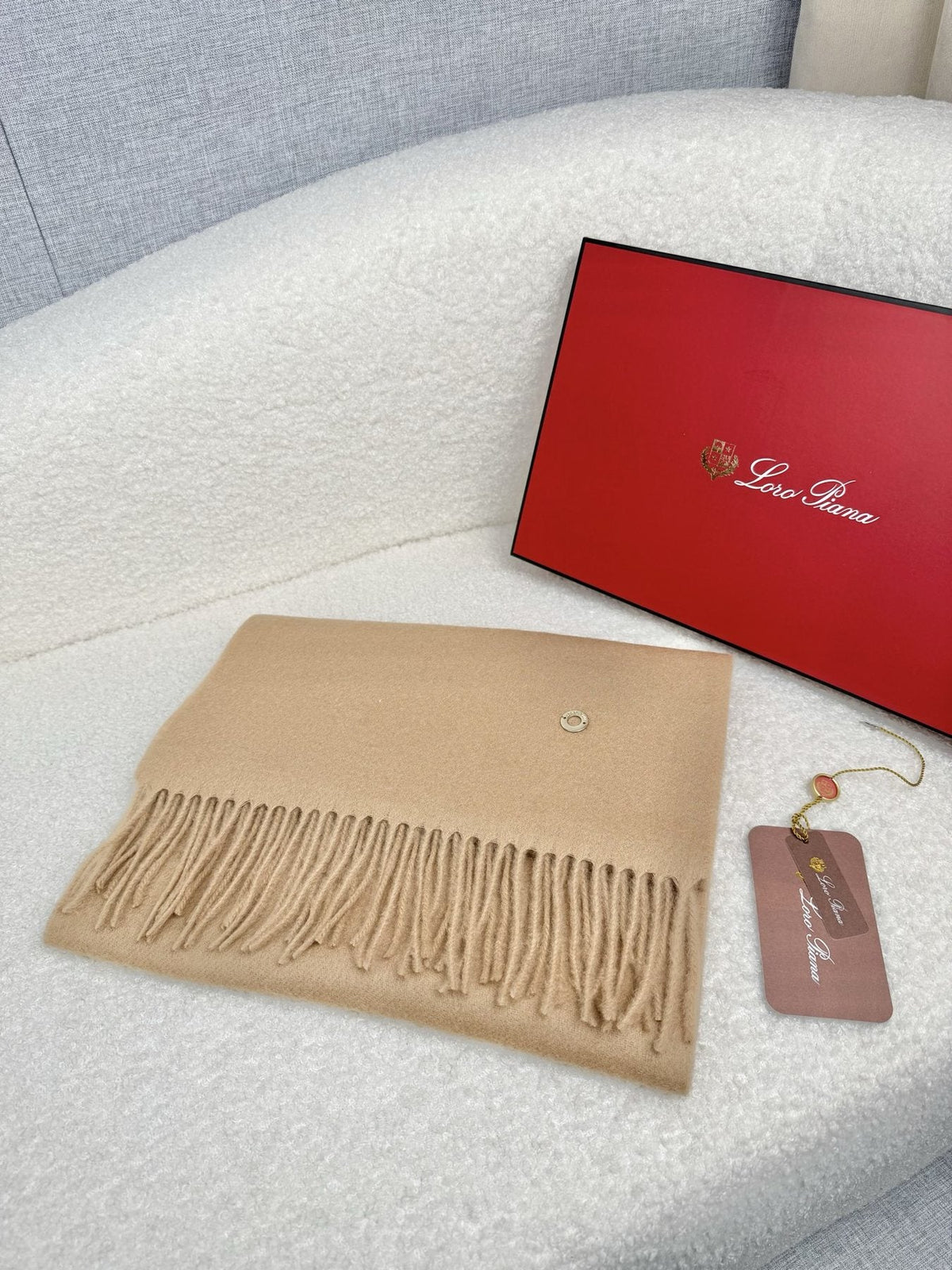 Loro Piana Fringed Cashmere Scarf — front