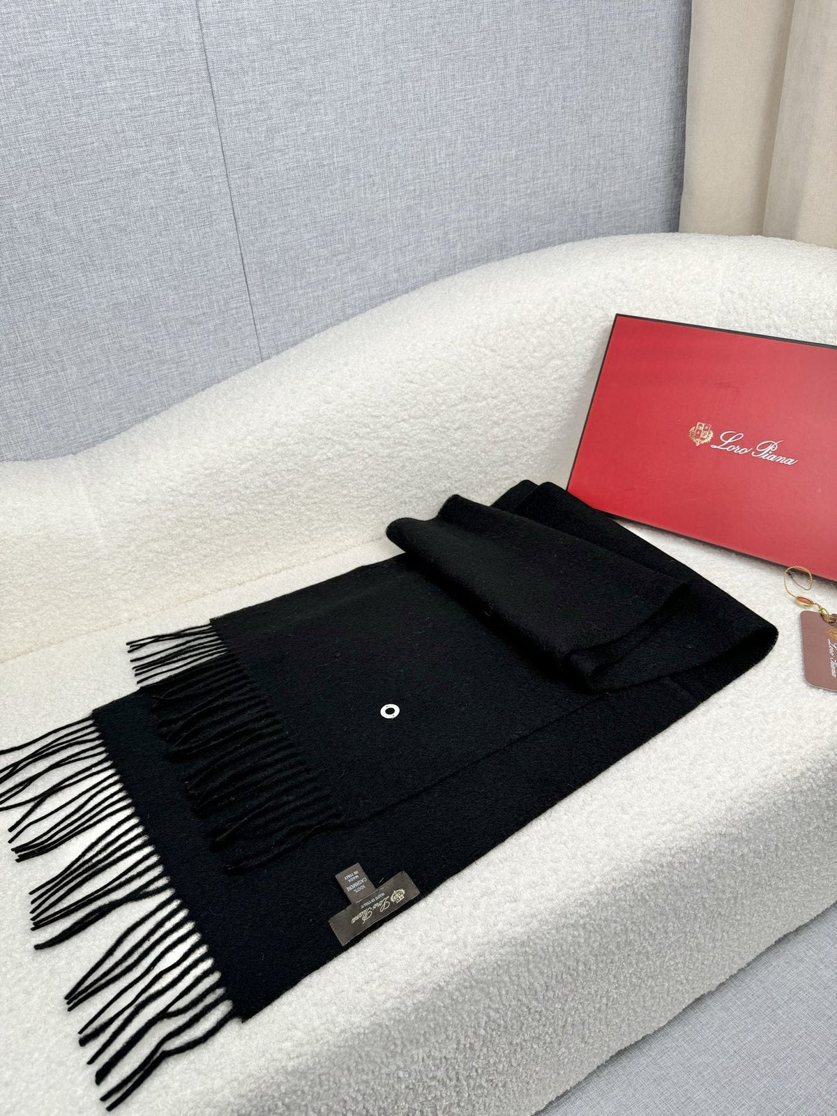 Loro Piana Fringed Cashmere Scarf — front