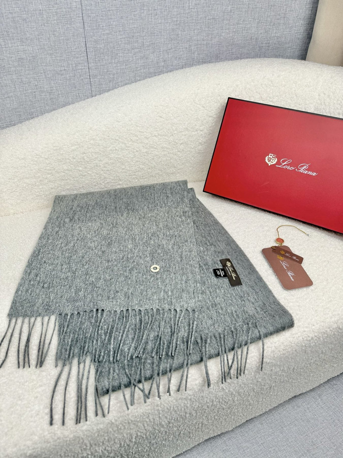 Loro Piana Fringed Cashmere Scarf — front