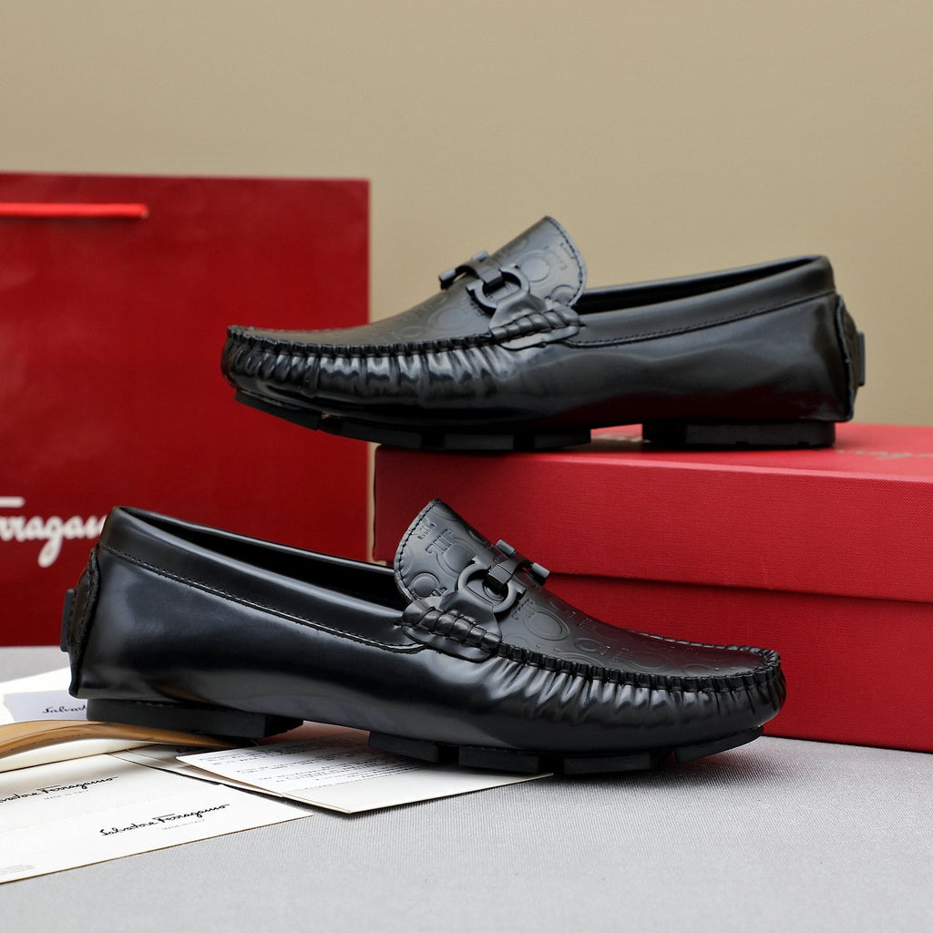 Ferragamo Metal-Bit Moc-Toe Loafers — front