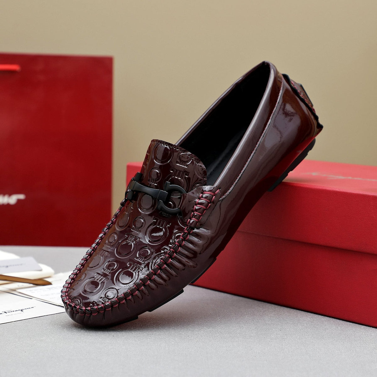 Ferragamo Metal-Bit Moc-Toe Loafers — side