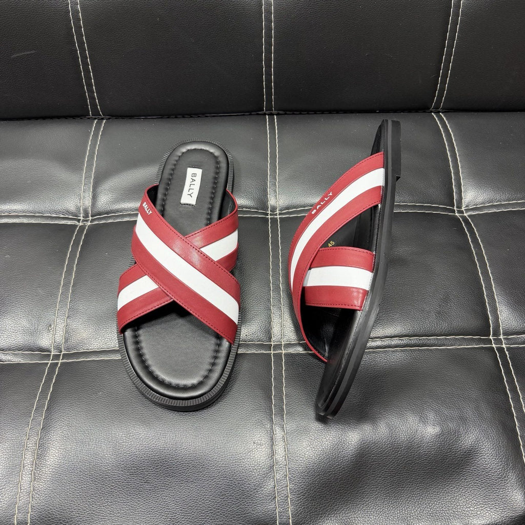 Bally Cross-Strap Slide Sandals — side