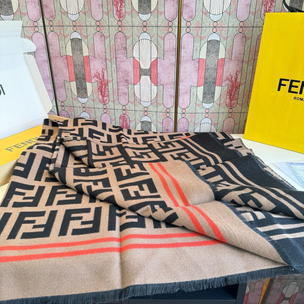 Fendi Geometric Shawl Wrap — detail