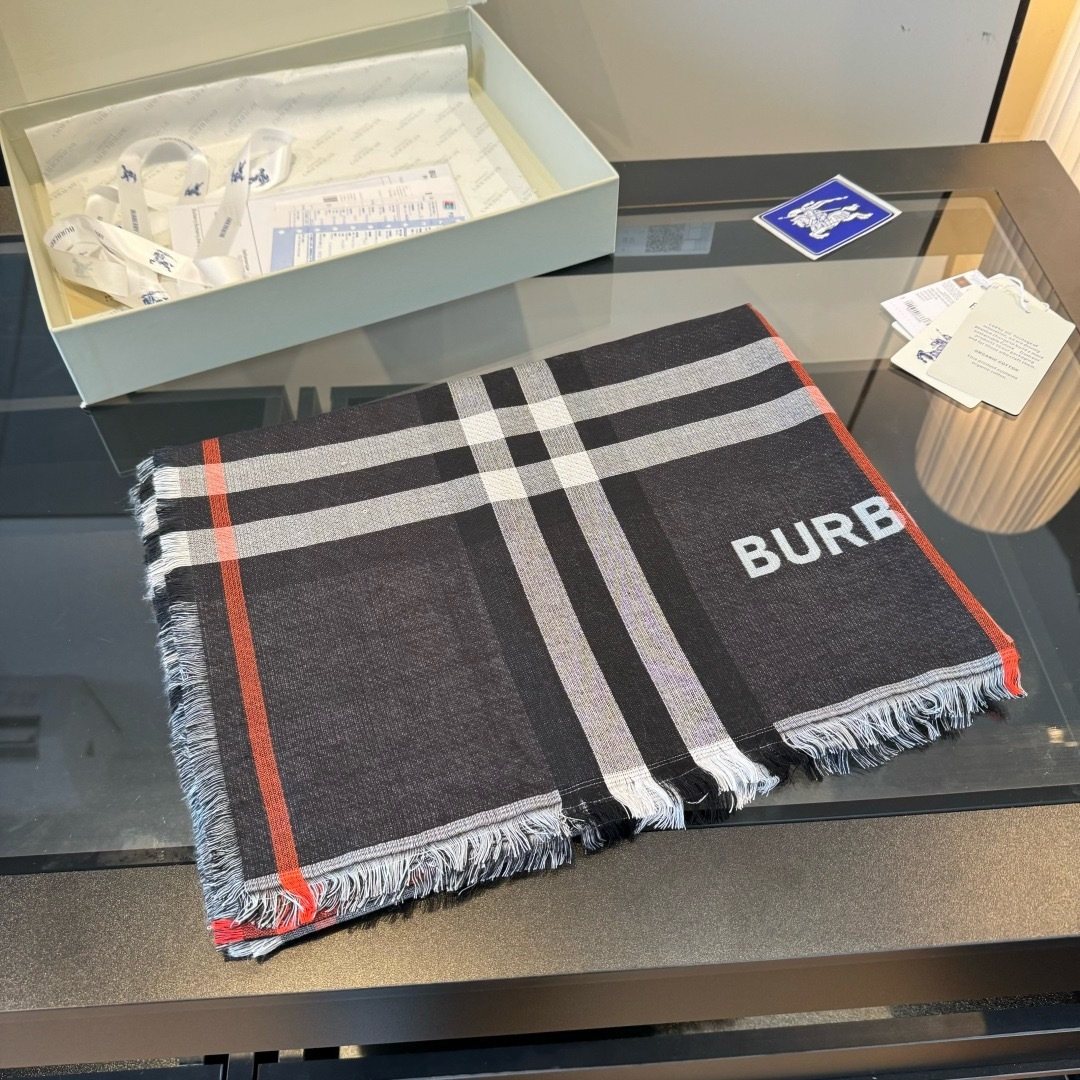 Burberry Plaid Fringe Scarf — front