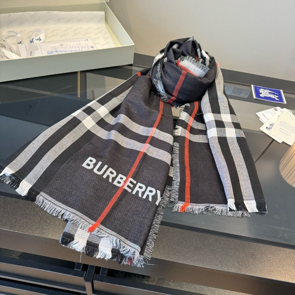 Burberry Plaid Fringe Scarf — hero