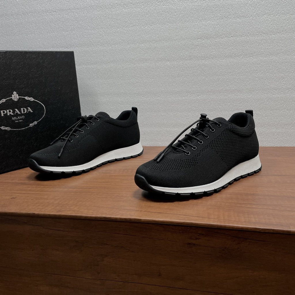 Prada Knit Lace-Up Sneakers — hero