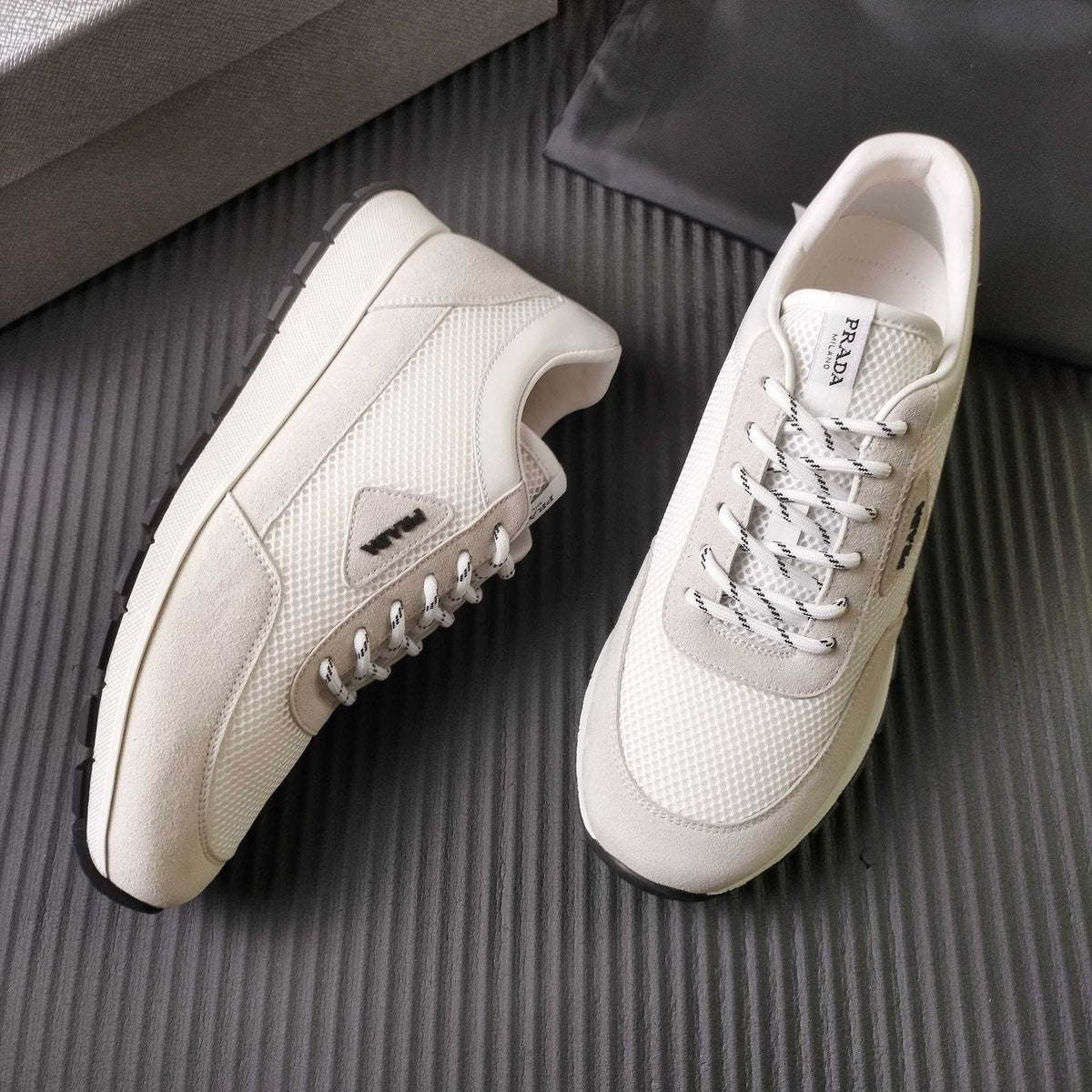 Prada Mesh Low-Top Sneakers — side