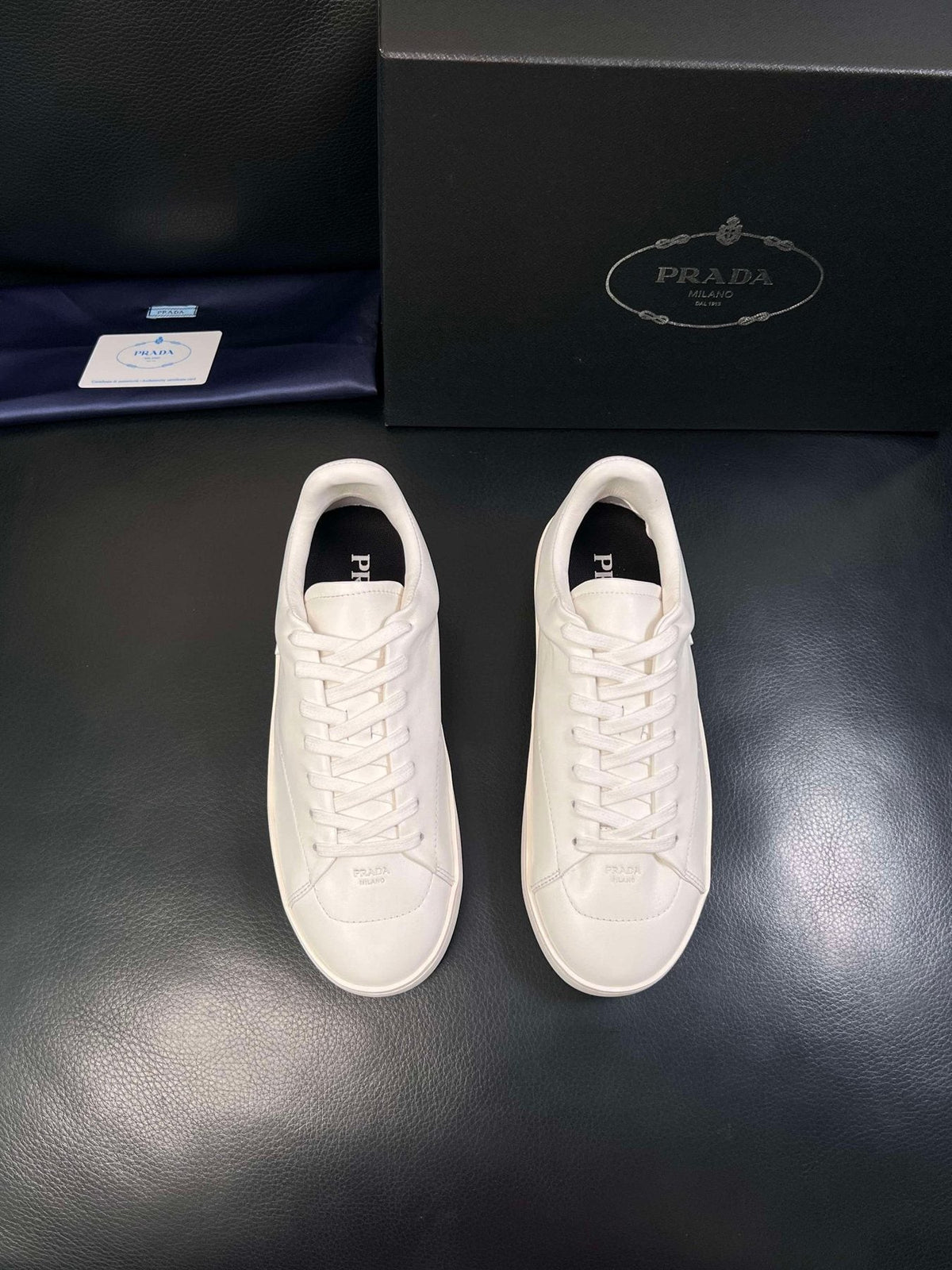 Prada Low-Top Leather Sneakers — front