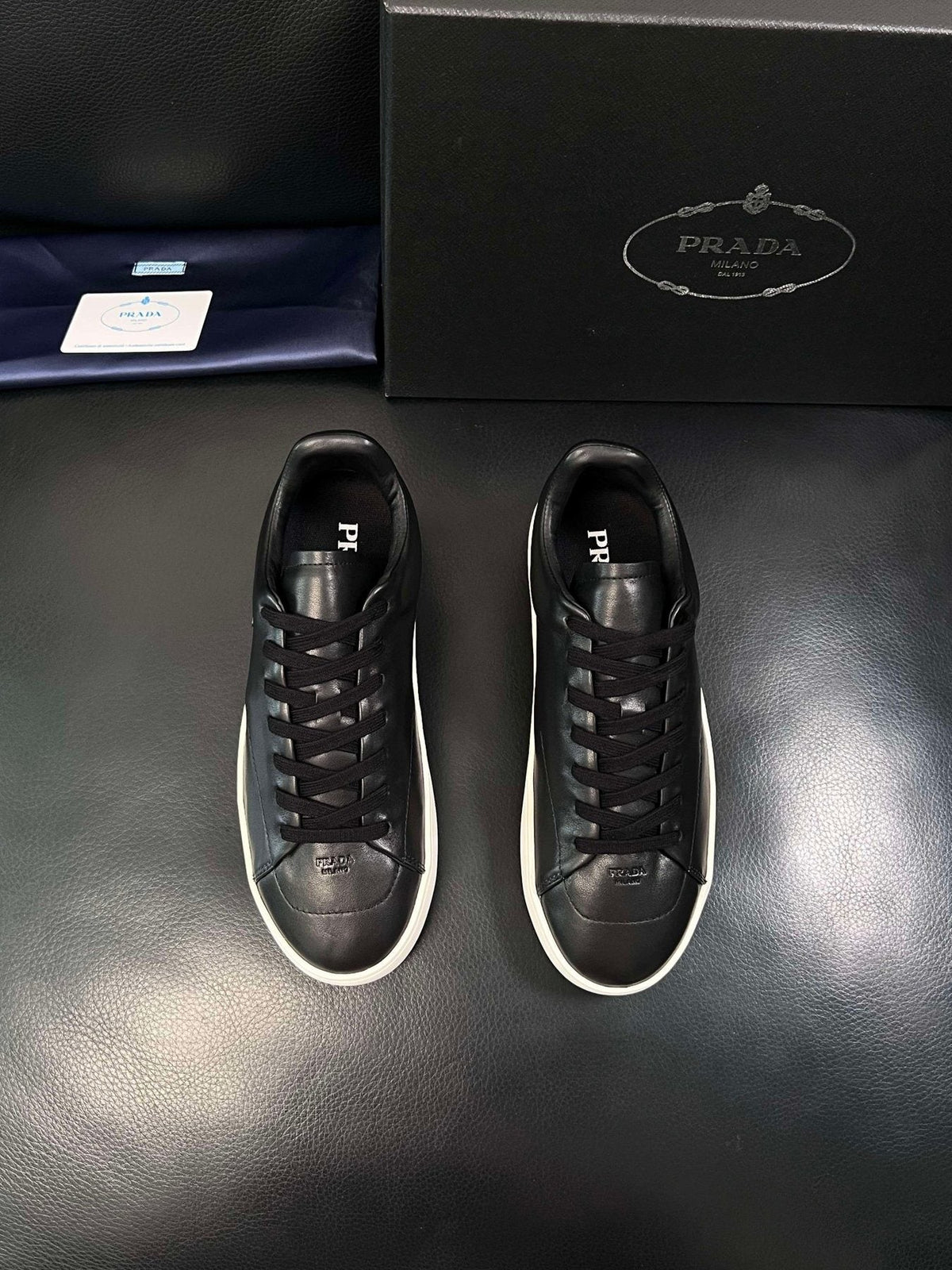 Prada Low-Top Leather Sneakers — front