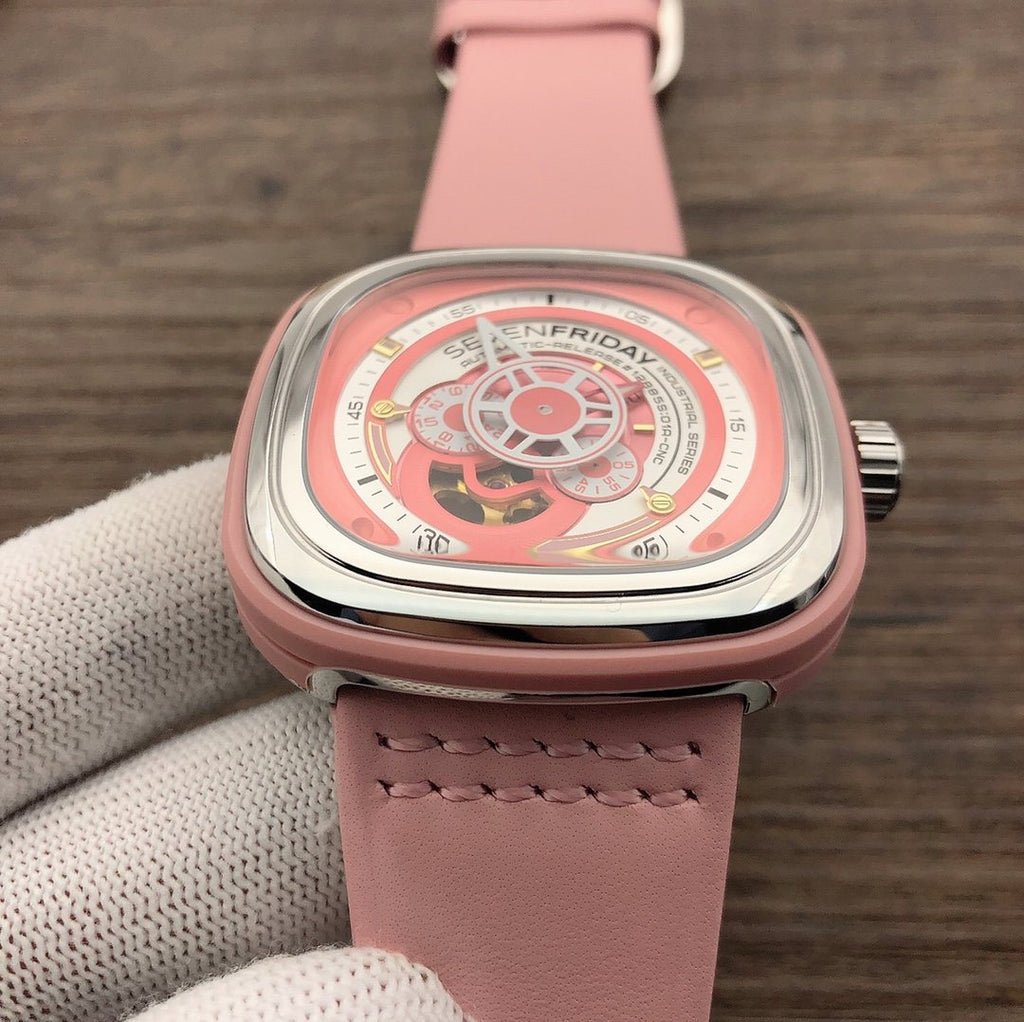 SEVENFRIDAY Pink Strap Watch — front