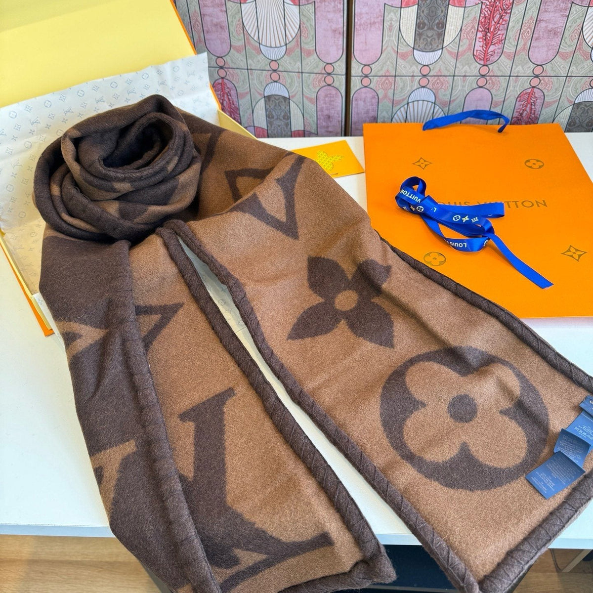 Louis Vuitton Oversized Monogram Fashion Scarf — side
