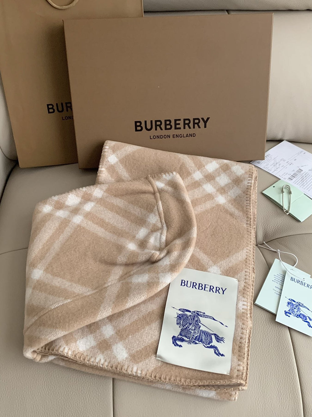 Burberry Plaid Hooded Scarf — front