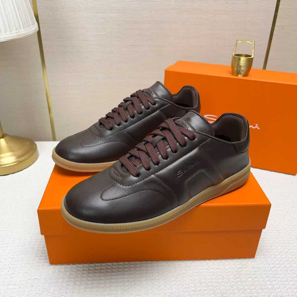 Santoni Embossed Low-Top Sneakers — front